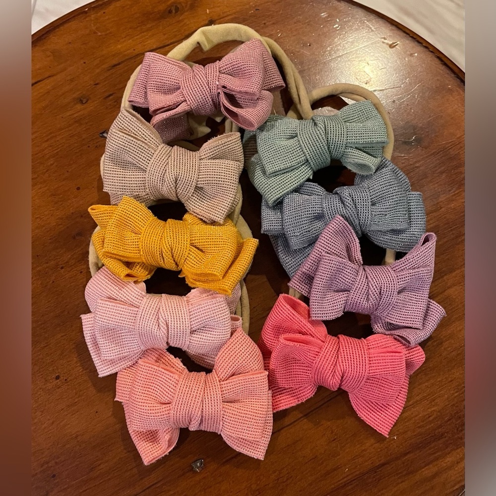 Infant Bow Headbands- set of 9